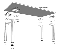 Firgelli  E-Desk - Four Leg Sit Stand Desk Lift