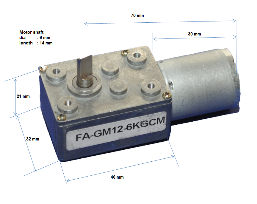 12vdc Electric Motor 6KG-CM 24RPM