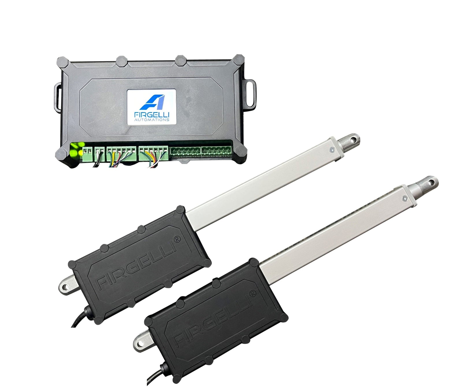 Actuator Control Board with LCD Screen Interface connected to 2 actuators